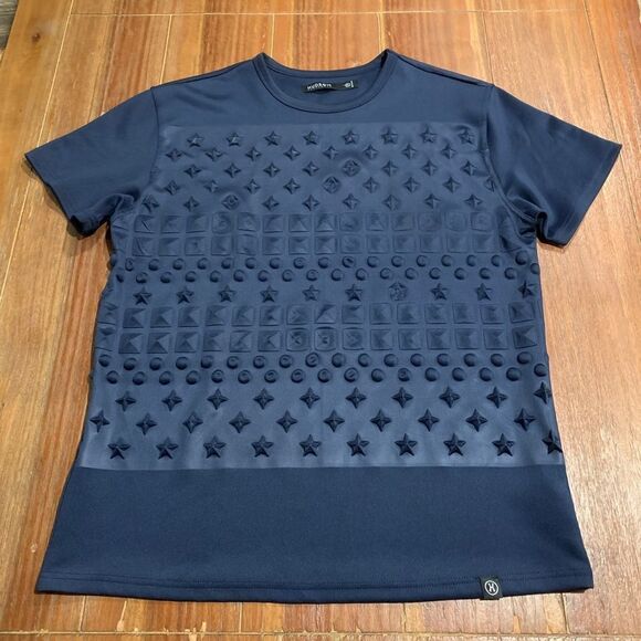 Hudson Outerwear Men’s Stars & Stripes 3D Navy Short Sleeve T-Shirt L - Picture 1 of 7